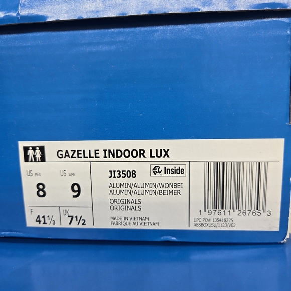 New adidas Gazelle Indoor Luxe Pack Alumina Men's Shoes Size 8 - Picture 8 of 8